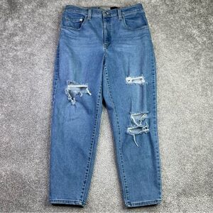 SilverTab Levi’s Mom Jeans Women’s 31 Blue Tapered Cropped High Rise Torn